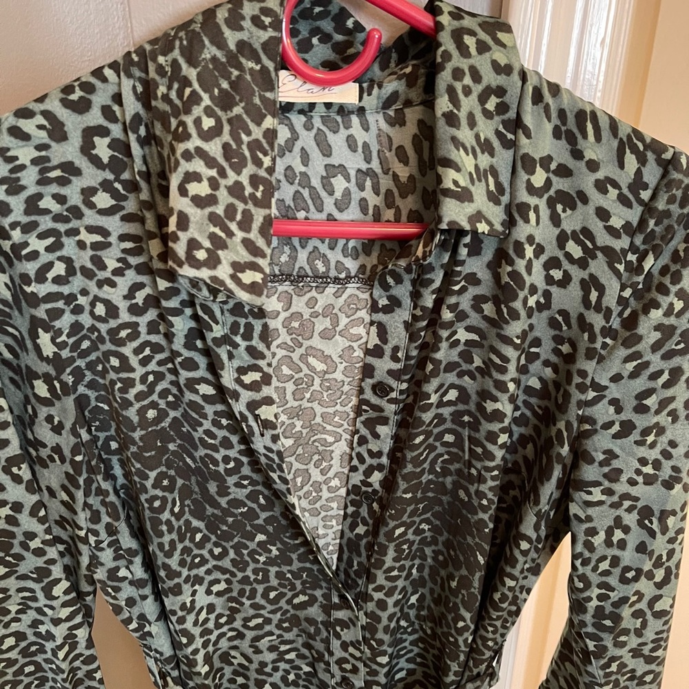COPY - Leopard print button front tie midi/maxi d…